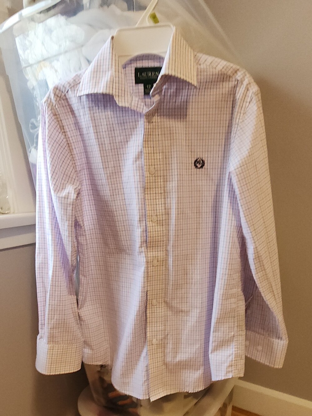 Ralph Lauren Blue, Red and White Check Dress Shirt